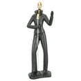 thumbnail image 4 of Black Resin Musician Figurine Modern Sculpture Decorative Musical Character Model for Home Office Desk Shelf Display, 4 of 8