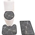 thumbnail image 1 of ABPHQTO Grigio karniko gris gris o casi negro mármol una red Juego de alfombras de baño de 3 piezas Alfombra de baño Alfombra de contorno y tapa de inodoro ABPHQTO Cont-CHAPPLE-11256, 1 of 2