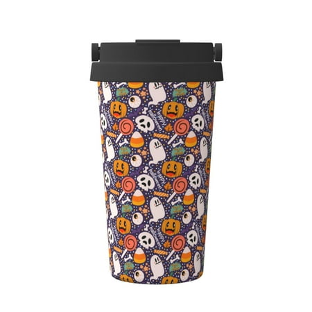 

Goofa Pumpkin And Flying Bat1 for Insulated Travel Coffee Mug Spill Proof Leak Proof 16 OZCoffee Tumbler Reusable Coffee Cups with Lids Thermos for Hot and Cold Drink