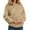 t-645Beige1, variant on Women Casual Solid Color Pocket Long Sleeve Hooded Sweatshirt Pullover Tops Winter Boho Fall Clothing