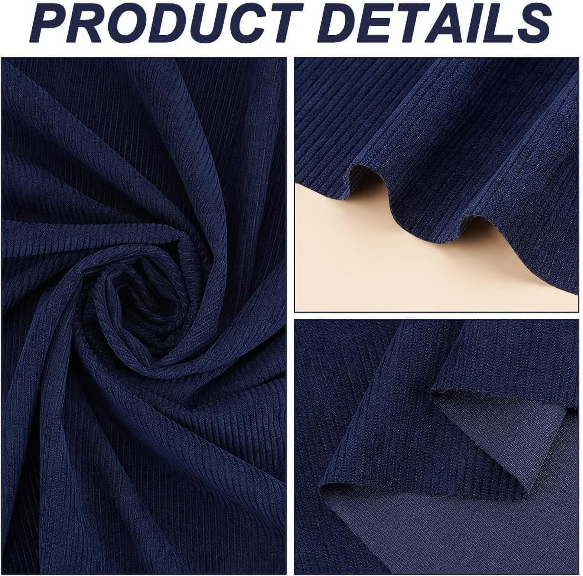 79 x 59 Inch Corduroy Fabric Solid Plain Thick Stretch Corduroy Material for Coat Shirt Dress Pants Costume Sofa DIY Corduroy Throw Pillow Covers Midnight Blue DIY