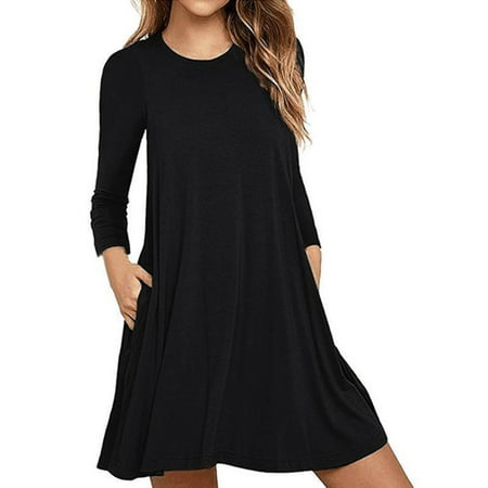 

Loose Nightdress With Pocket Ruffle A Stylish Appearance A Gift For A Lady Friend XL Black