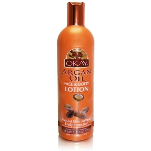 Okay Argan Oil Face & Body Lotion, 16 oz (Pack of 3)