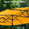 thumbnail image 4 of Alpha Joy 13x6.5ft Double-Sided Extra Large Outdoor Patio Market Rectangle Umbrella with Crank Handle, Gold Yellow, 4 of 6
