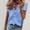 Blue, variant on Clothing Women's Ruffle V-Neck Short Sleeve Solid Color Casual T-Shirt Tops