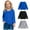 Blue, variant on Hrsba Boys Girls Long Sleeve Kids Round Neck Shirt Unisex Fall Winter Top Solid Color Shirt 3 Pack for 1 to 11 Years