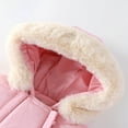 thumbnail image 4 of YUEHUA Newborn Baby Double Zipper Snowsuit and Foot Cover with Hood Newborn Infant Warm Puffer Padded Jumpsuit Thermal Outwear Pink, Size 12-24 Months, 4 of 7