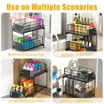 thumbnail image 7 of Under Sink Organizer, 2 Tier Metal Drawer Storage Organizer with 6Pcs Hooks, Pull Out Cabinet Storage Shelf for Bathroom Kitchen, 7 of 7