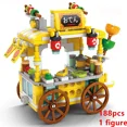 thumbnail image 4 of DIY Architecture Ice Cream Car Store Street View Food Building Blocks Kit Girls Bricks Classic Movie Model Kid Toys For Children 8613-5 no Box, 4 of 6