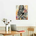 thumbnail image 2 of Autua Zebra Mother Baby Canvas Prints Wall Art Ready to Hang Home Decor Living Room Bathroom Bedroom Office 16x20in, 2 of 5