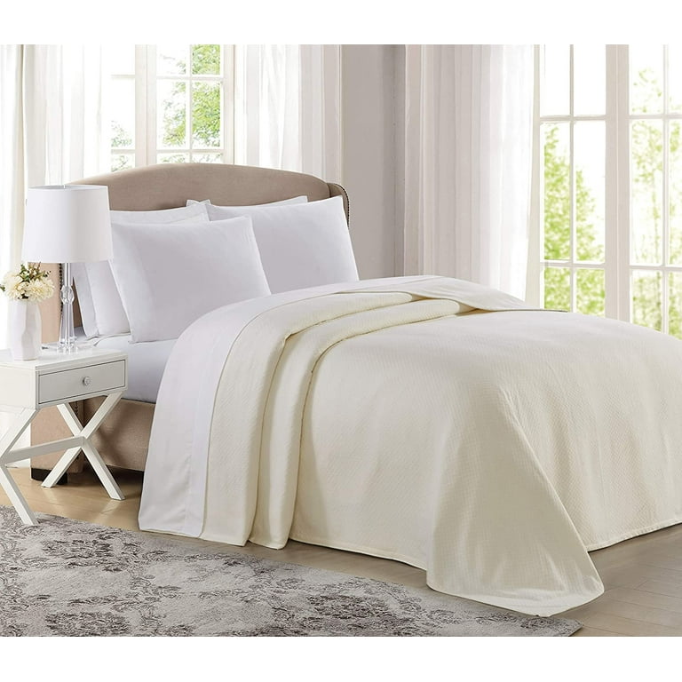 Charisma Deluxe Woven Cotton King Blanket in Ivory Walmart