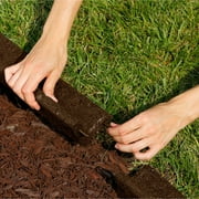 GroundSmart Roman Brick Landscape Edging, 4 Brown Rubber Garden Edging Border, 6 pack