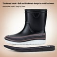 thumbnail image 3 of Mens Rain Boots Slip On Non-Slip Waterproof Rubber Ankle Boots Rain Shoes (Black 2,9), 3 of 8