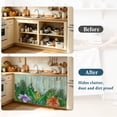 thumbnail image 4 of Tropical Plant Colorful Floral Cabinet Curtain 35"Wx35"L,Dustproof Under Sink Skirt with Self Adhesive Tape,Fern Print Summer Birds Cabinet Curtain Cover for Kitchen Sink,Bathroom Vanity,Laundry Room, 4 of 9
