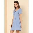 thumbnail image 2 of Vestido De Manga Corta Y Estampado Floral De Corazón De Estrella Por Encima de la rodilla Para Mujer Corazón azul S, 2 of 6
