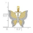 thumbnail image 3 of Auriga 10k Yellow Gold w/ Rhodium Butterfly Charm for Women, 3 of 6