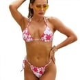thumbnail image 1 of Trajes de baño para mujer Tanga sexy Micro Bikini Ditsy Floral Conjuntos de dos piezas Traje de baño Color Block Bandeau Swim Tops Feliz Sencillez, 1 of 5