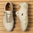 thumbnail image 5 of Mens Shoes,Handmade Casual Sneakers with Comfortable Sole for Everyday Walking and Lightweight Breathable Fit,Shoes for Men,Khaki,8, 5 of 9