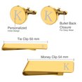 thumbnail image 2 of BodyJ4You 4PC Cufflinks Tie Bar Money Clip Button Shirt Personalized Initials Letter H Gift Set, 2 of 6