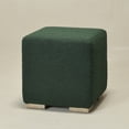 thumbnail image 3 of 18.5" Wide Modern Square Boucle Upholstered Ottoman with Solid Wood Legs, Multi-Functional Sofa Footrest, Side Table, Extra Seating for Living Room, Bedroom, Fully Assembled (Green), 3 of 13