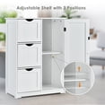Costway Slim Free-Standing Bathroom Floor Cabinet with 3 Drawers and 1 ...