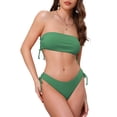 thumbnail image 1 of INSPIRAR CHIC Conjuntos de Bikini de Dos Piezas para Mujeres, Parte Superior Sin Tirantes y Parte Inferior en Forma de Triángulo, Trajes de Baño Talla X-Large Verde, 1 of 5