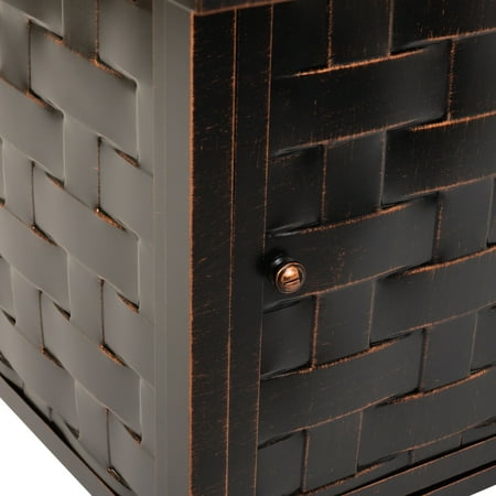 Fire Sense - Armstrong Rectangular Aluminum LPG Fire Pit - Antique Bronze