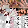 thumbnail image 1 of Pegatinas para uñas en forma de V, pegatinas con purpurina plateada, línea francesa, pegatinas para uñas, tiras oblicuas blancas brillantes, pegatinas 3D, geometría creativa, estrellas, puntas de man, 1 of 4
