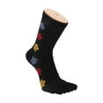 thumbnail image 2 of Unique Bargains 1 Pair Five Toe Socks Comfortable Mid-length Cute Flower Socks for Women Black, 2 of 6