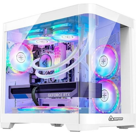 Hoengager Poseidon Gaming PC -AMD Ryzen5 5600X 3.7 GHz ,NVIDIA RTX 3050 6G,16GB DDR4 RAM 3200MHz ,1TB M.2 SSD , Liquid Cooler,WIFI, RGB Fans, HDMI,Bluetooth ,Windows 11 Pro Desktop