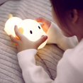 thumbnail image 1 of Luz de noche de silicona para dormitorio, mesita de noche, luz de noche LED con dibujos de cachorros durmiendo, temporizador de atenuación continua, 1 of 3