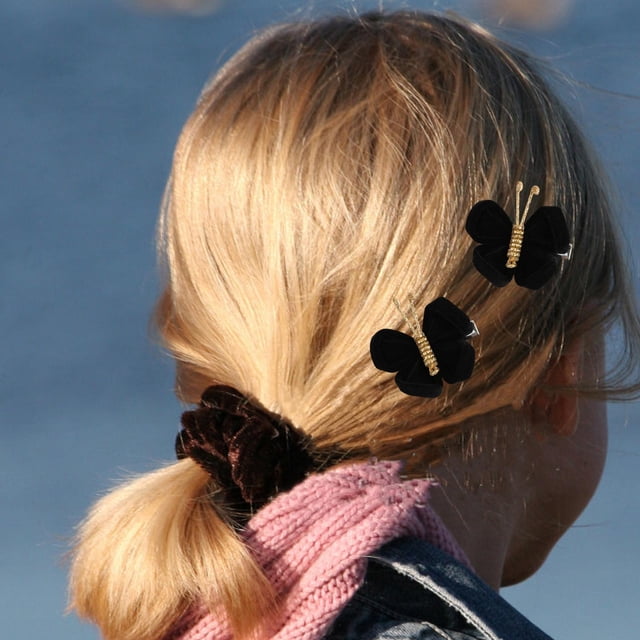 Pinzas para el cabello Fernando de Mariposa Flocado negro