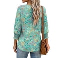thumbnail image 5 of Women Blouses Button Down Shirts Dressy Business Casual 3/4 Length Sleeve Tops Summer Fall Fashion Clothing,L, 5 of 7