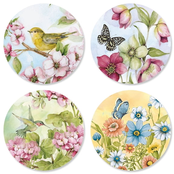Current Floral Expressions Susan Winget Seals (4 Designs) - Set of 24 Envelope Stickers, 1.5 inches Diameter, for Cards, Presents, and Crafts