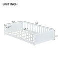 thumbnail image 7 of Miniyam Wood Twin Size Floor Bed with Built-in Book Storage Rack for Toddler, White, 7 of 7