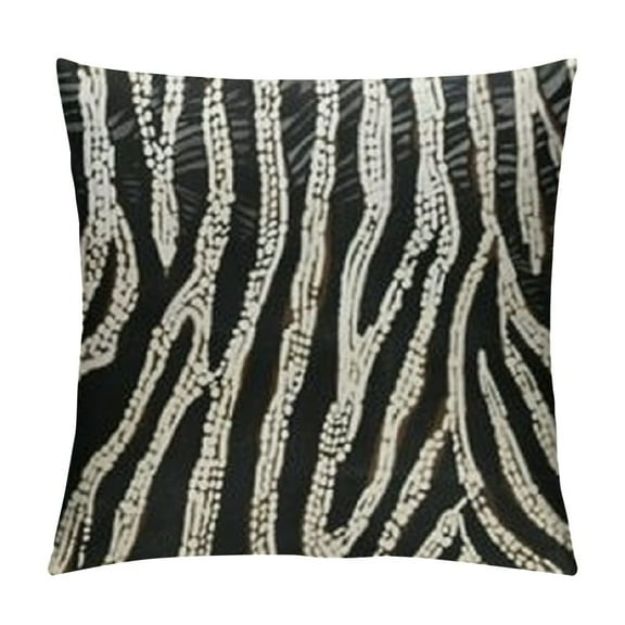 Shiartex Tiger Skin Animal Print Black and Gold Throw Pillow Covers Home Deco Zebra Stripes Pillowcase Square Pillow case Cushion Cover for Bed Sofa Living Room Car Indoor and Outdoor White