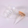 thumbnail image 2 of Mainstays Gobelet En Verre Nervuré Clair Avec Paille – 532 ml, 2 of 5