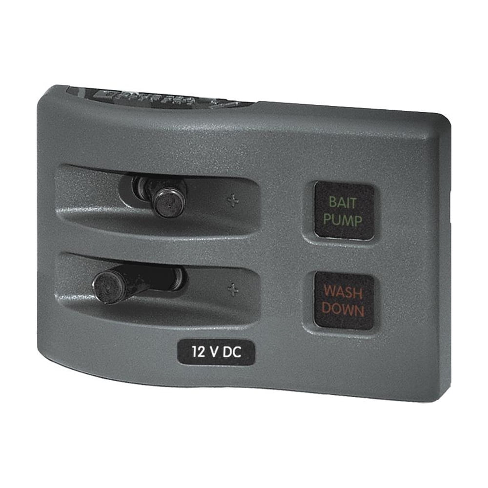 Blue Sea Systems 4302 WeatherDeck 12V DC 2-Position Waterproof Fuse Panel, Gray - Walmart.com