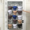 thumbnail image 2 of Felt Cap Holder Organizer for Baseball Hats over the Door Storage Rack 24Pockets Multi-Function LargeCapacity Wall Bag,A, 2 of 6