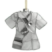 Taicans Nurse Uniform Christmas Tree Ornament - Stained Glass Design with Silver Glitter,Perfect Doctor Gift & Holiday Decor for Nurses,Medical Professionals,Handmade Christmas Ornament