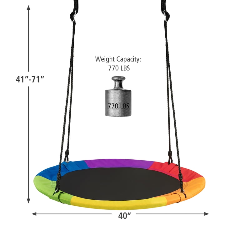 Costway 40'' Flying Saucer Tree Swing, 900D Round with Multi-ply