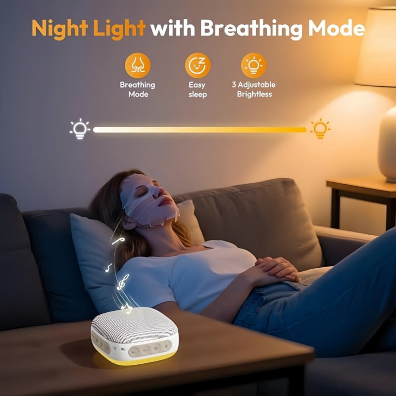 HRWOKI White Noise Machine for Babies & Adults, Portable Sound machine 20 Soothing Sounds, Sleep Aid for Home, Travel, Office