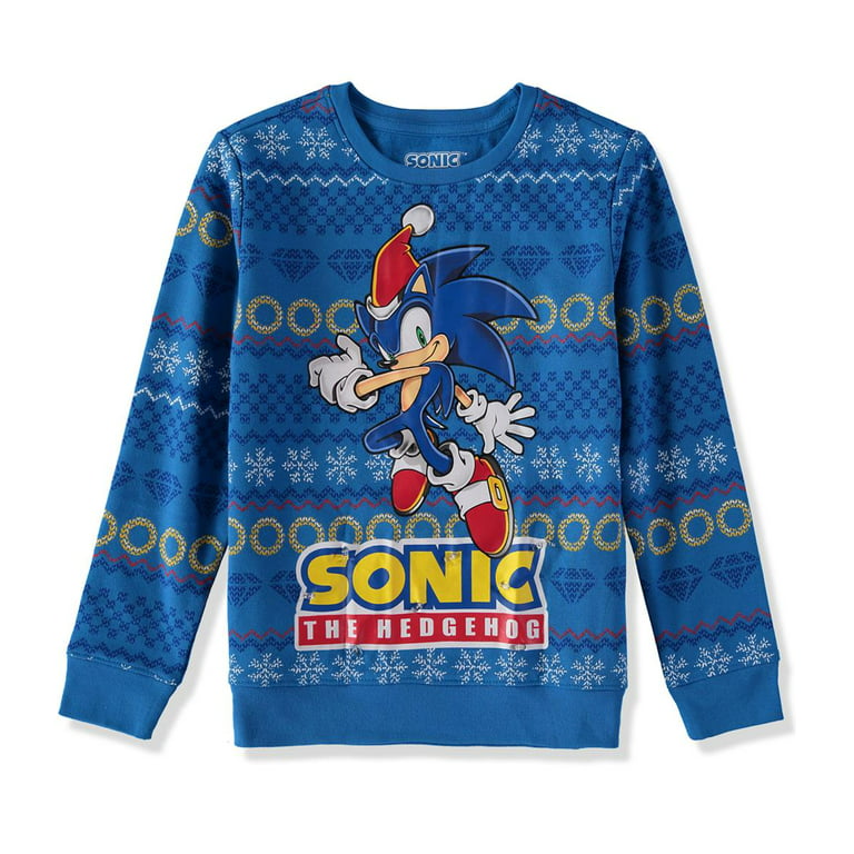 Sonic The Hedgehog Boys/Girls Knitted Christmas Sweater, Boy's, Size: 7-8 Years