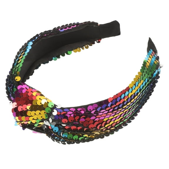 ELAYARD 1Pcs Multi Colored Bow Headband for Women and Girls Trendy Sparkly Sequin Knot Design Party Accessory