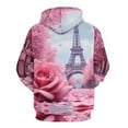 thumbnail image 3 of Pink Rose And Eiffel Tower Men's Women New Sweatshirt Hoodie Men's Plus Size Sweatshirt Hooded Sweatshirt 3d Printed Street Men's Cloth, 3 of 6