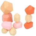 thumbnail image 1 of Wooden Rocks Stones, Unique Shapes Stacking Game Rock Blocks, Colorful For Kids Children Gift All Ages Stacked Stones Toy, 1 of 8