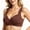 Brown, variant on Lopecy-Sta Women’s Ribbed Texture Scoop Neck Adjustable Strap Wireless Bra Seamless Molded Cups Wire Free Firm Anti-Sagging Soft Breathable Support Workout Home Office Comfort Underwear