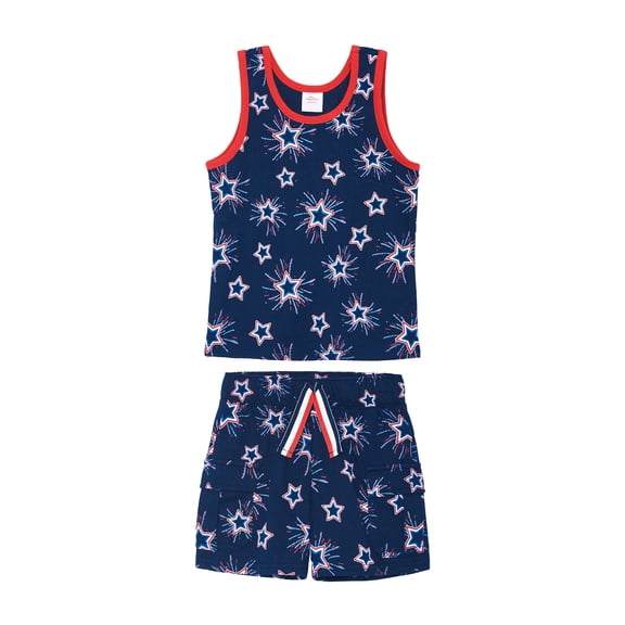 Way To Celebrate Toddler Boy Americana Tank and Short Set, 2 Pieces, Sizes 12M-5T