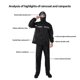 thumbnail image 5 of Chaqueta de lluvia impermeable para motocicleta, ropa de lluvia para todo el cuerpo, de doble capa, engrosada, para ciclismo, negro, M sidaley HA6115-01B, 5 of 6
