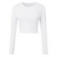 thumbnail image 6 of Summer Tops for Women Medium Sleeve Long Sleeve Compression Women Casual V Neck Casual Shirts for Summer Tall Women's Shirts Tan Raglan Shirt Exercise Tops Workout Womens T Shirt Short White S, 6 of 7